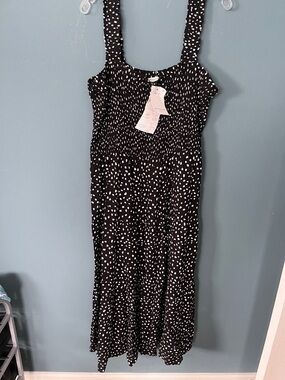 beachlunchlounge Black and White Polka Dot Maxi Dress